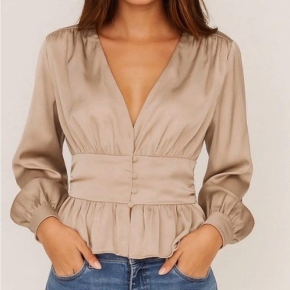 Jason Wu Satin V-Neck Blouse
